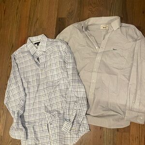 Coastal Blue Men's White and Navy Checkered Shirt